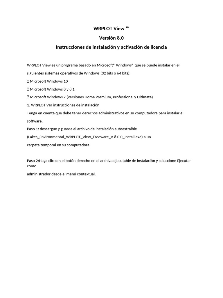 Instalación de WRPLOT View 8.0 en Windows | PDF