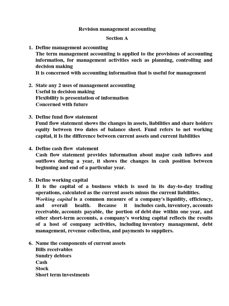 Management Accounting and Financial Analysis | PDF | Cash Flow ...
