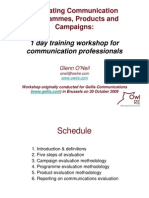 Evaluating Communication Programmes, Products and Campaigns