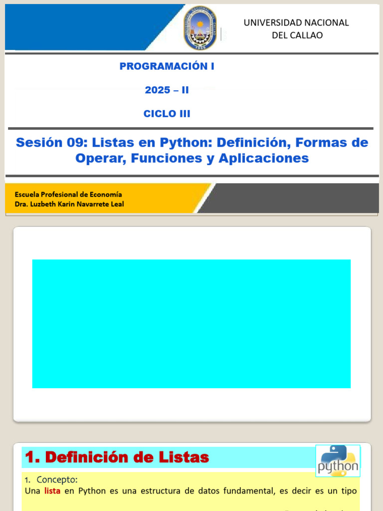 Listas en Python: Definición y Uso | PDF | Python (lenguaje de ...