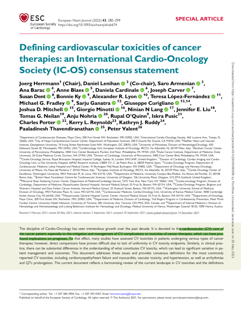 Cardiovascular Toxicities in Cancer Therapy | PDF | Heart Failure ...