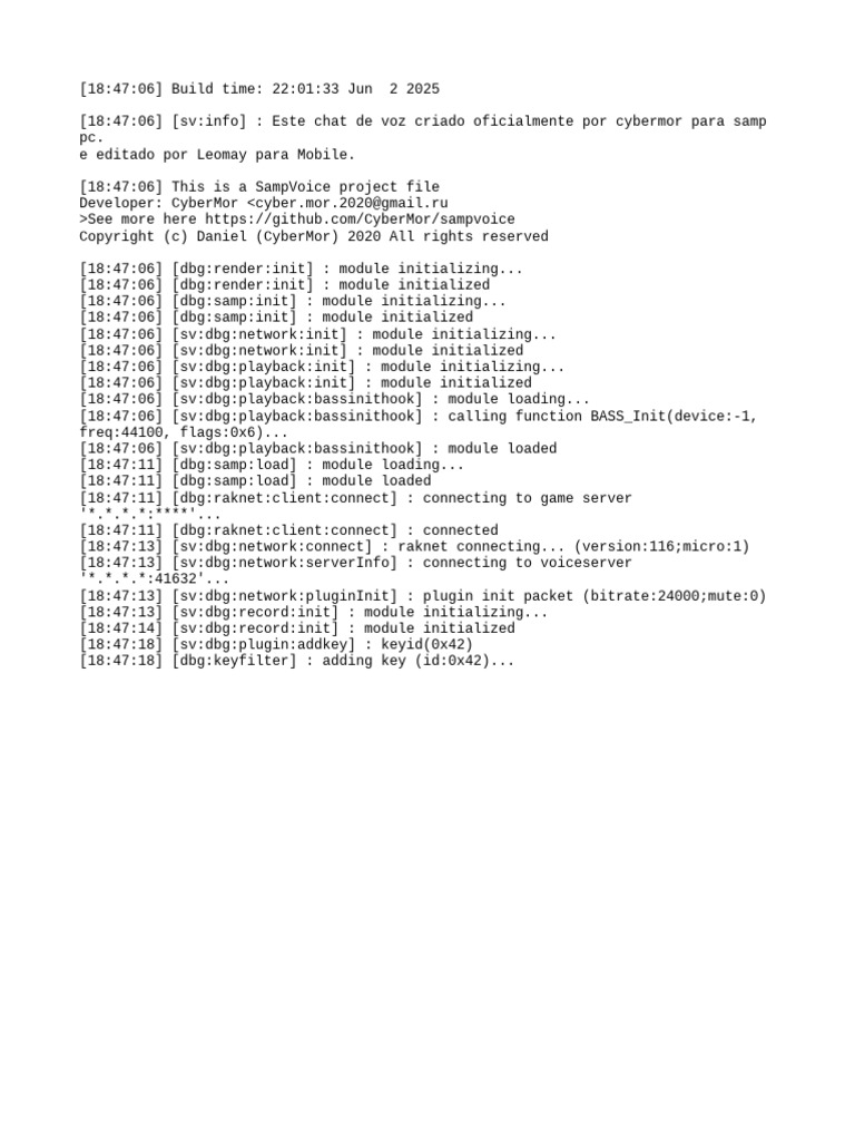 SampVoice Project Initialization Log | PDF