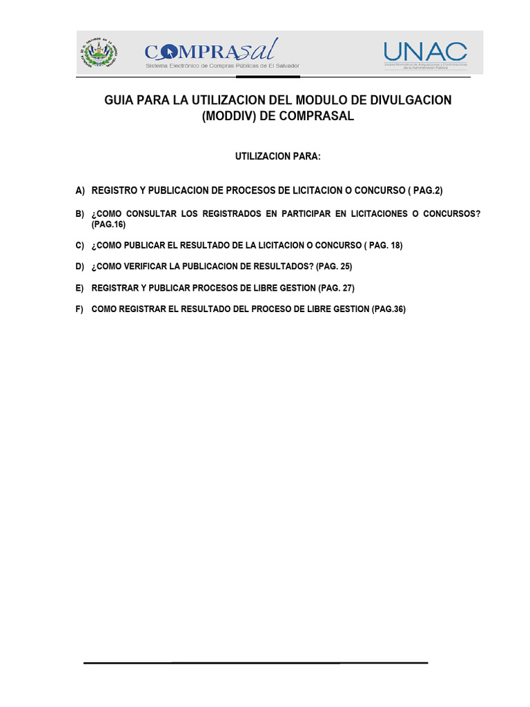 Guía del Módulo de Divulgación COMPRASAL | PDF | explorador de Internet ...