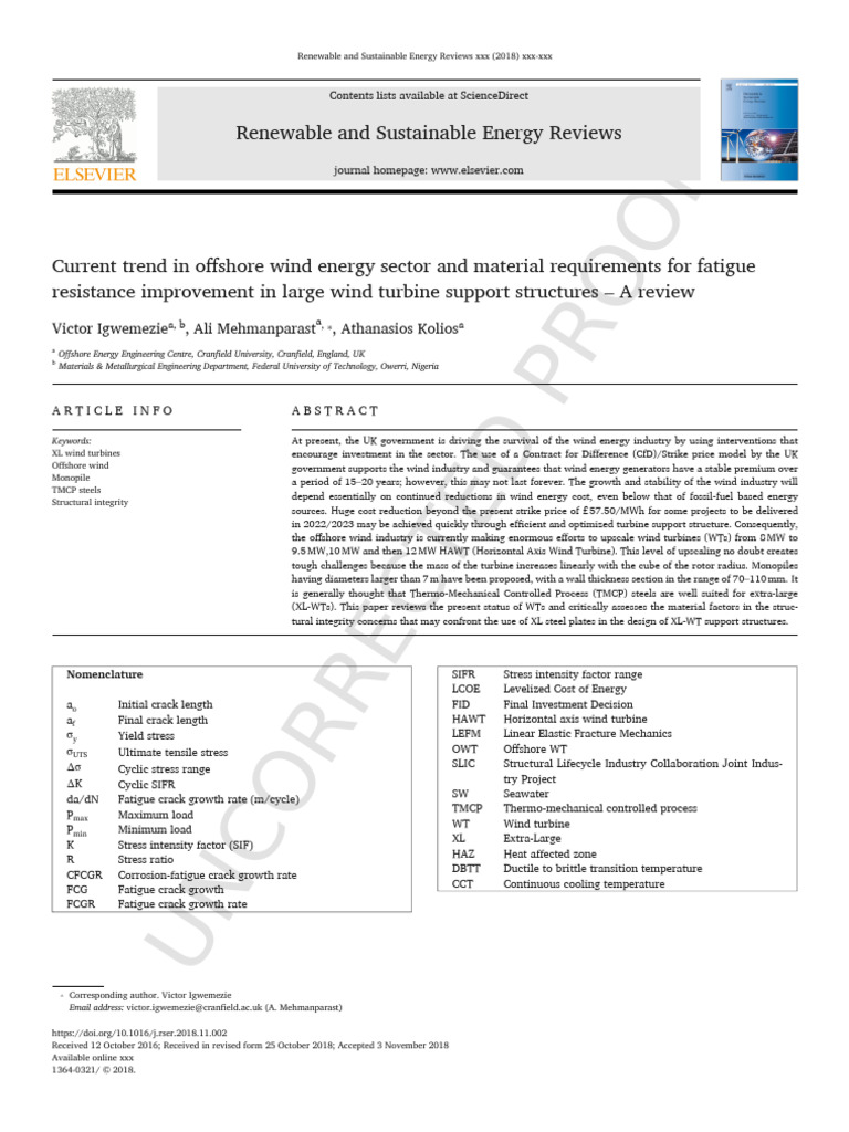 Offshore Wind Energy: XL Turbine Support Structures | PDF | Wind Power ...