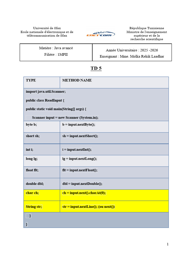 Exemples de classes Java pour la saisie et le transport | PDF ...