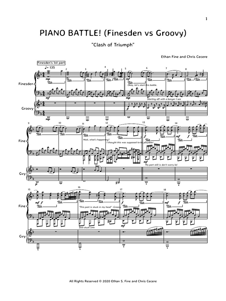 Piano Battle: Finesden vs Groovy | PDF | Musicology | Musical Techniques