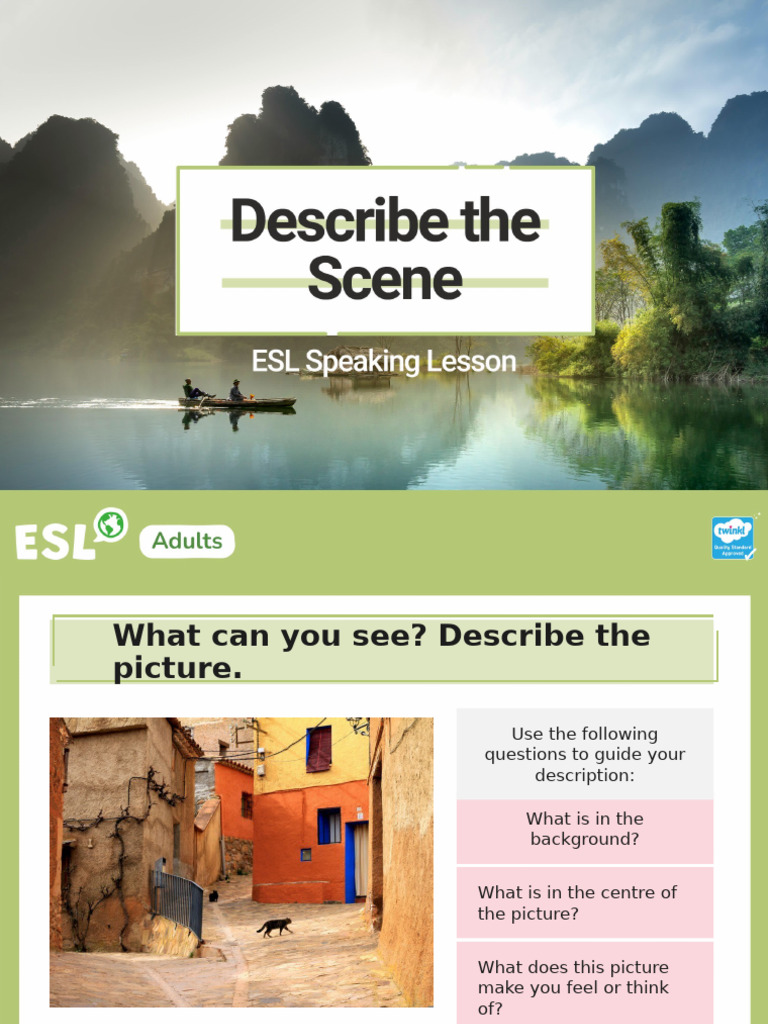 Scene Description Guide for ESL Adults | PDF