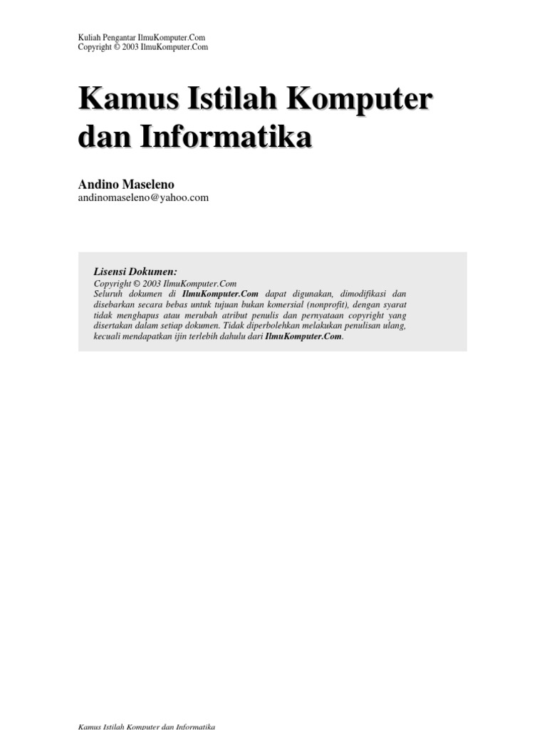 Kamus Istilah Komputer & Informatika | PDF