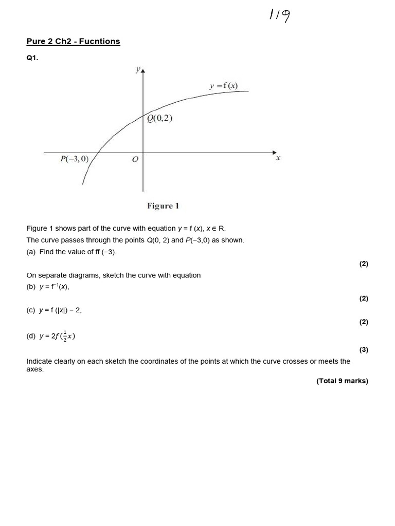 Functions and Graph Sketching Exercises | PDF | Function (Mathematics ...