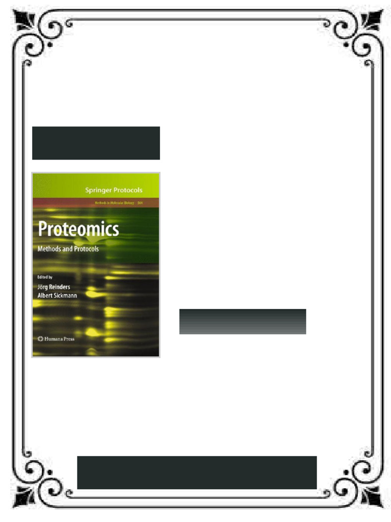 Proteomics Methods and Protocols 1st Edition Friedrich Lottspeich (Auth ...
