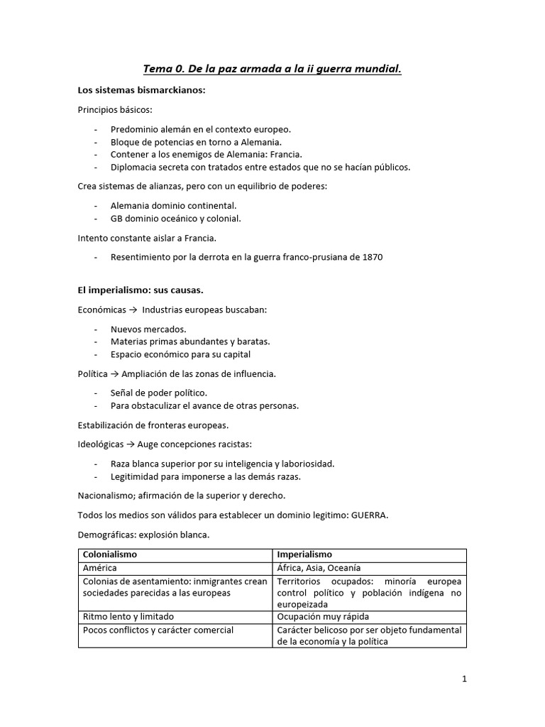 Causas de la I y II Guerra Mundial | PDF | Austria Hungría | imperio Alemán