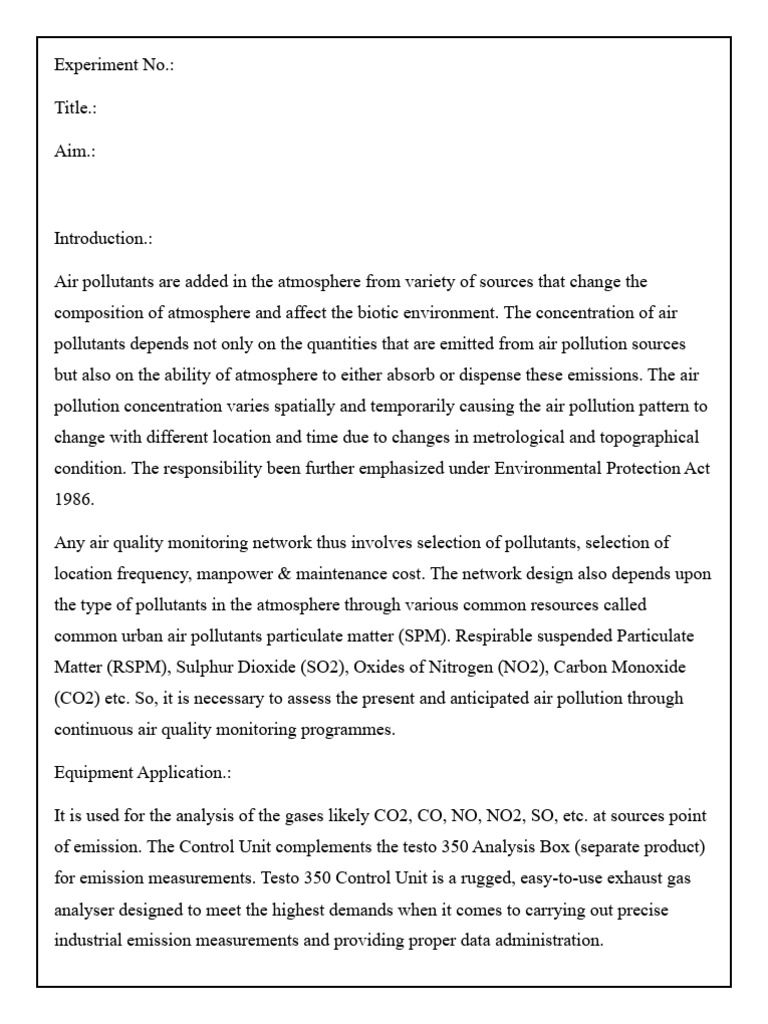 Air Quality Monitoring Procedures Guide | PDF | Air Pollution ...