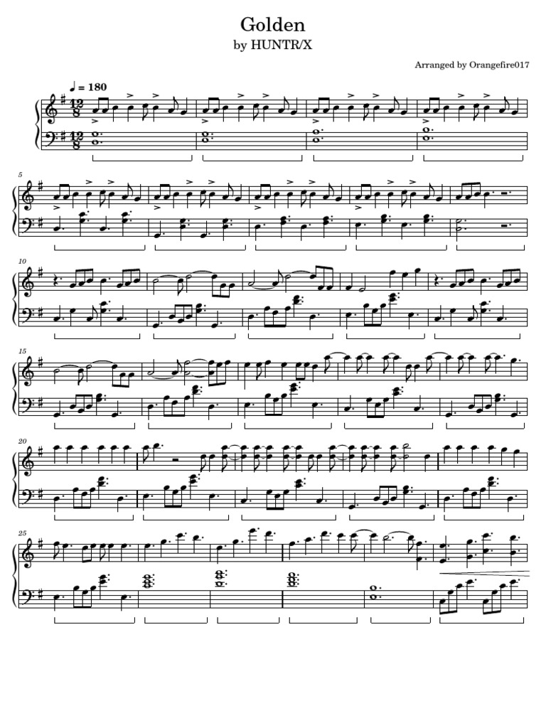 Golden by HUNTR/X - Arrangement Guide | PDF