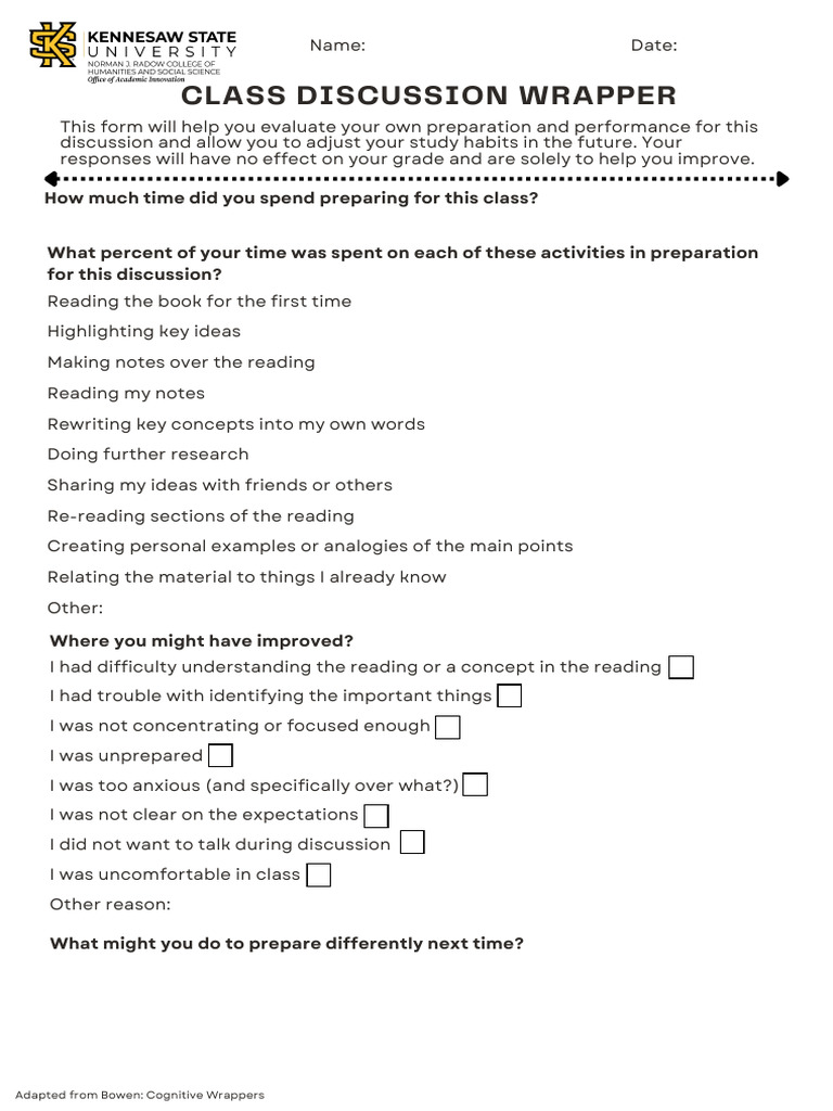 Class Dscussion Wrapper | PDF