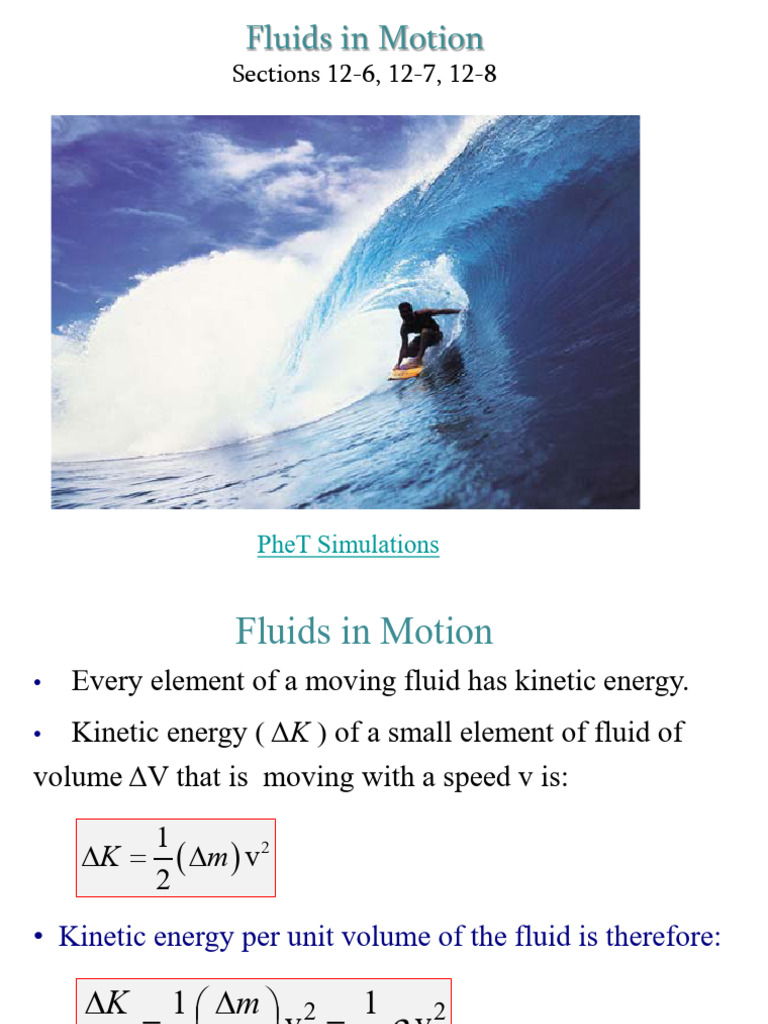 Fluid Flow-Bernoulli's Equation-2025 | PDF | Fluid Dynamics | Pressure