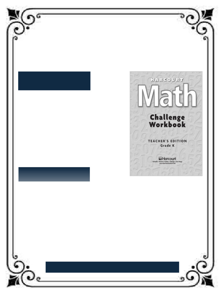 Challenge Workbook Grade K Teachers Edition Harcourt Math [Math ebook ...