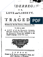 Scanderbeg: Or, Love and Liberty - Thomas Whincop (1747)