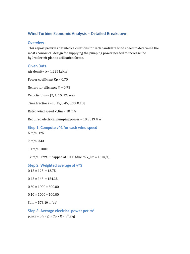 Wind Turbine Economic Analysis v2 | PDF