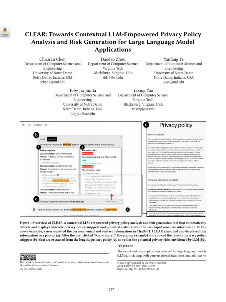 Contextual LLM Privacy Policy Analysis | PDF | Privacy | Gmail