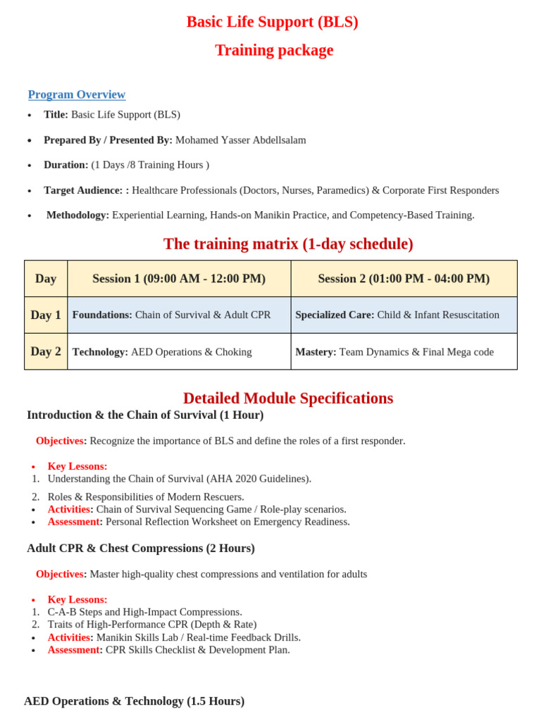 BLS Training for Healthcare Professionals | PDF | Cardiopulmonary ...