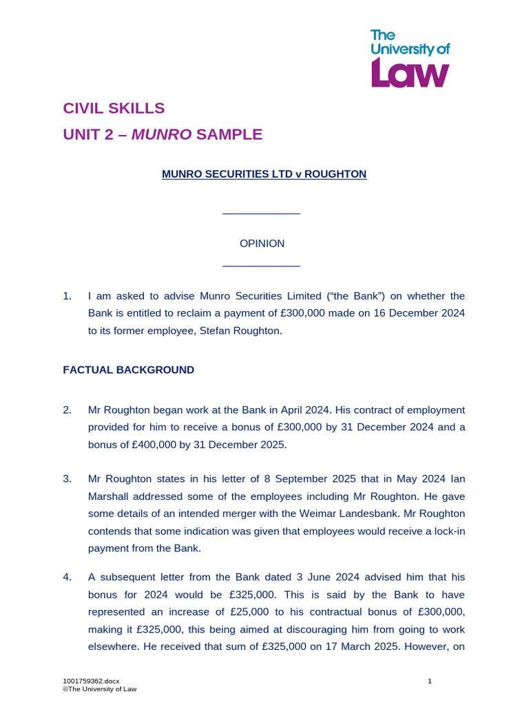 Munro Securities Bonus Payment Dispute | PDF | Alternative Dispute ...