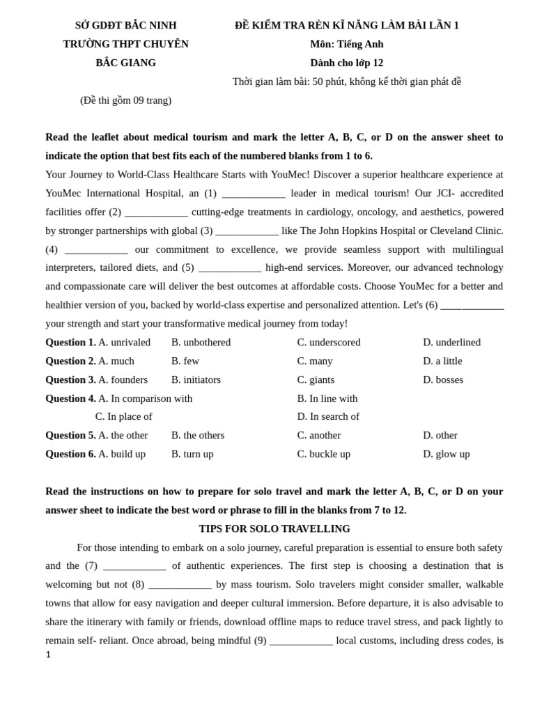 English Test for 12th Grade Students | PDF | Artificial Intelligence ...