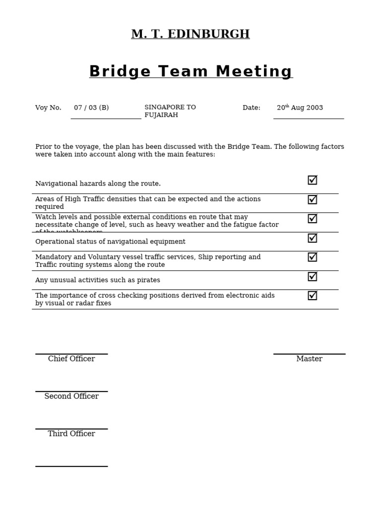 Bridge Team Meeting | PDF