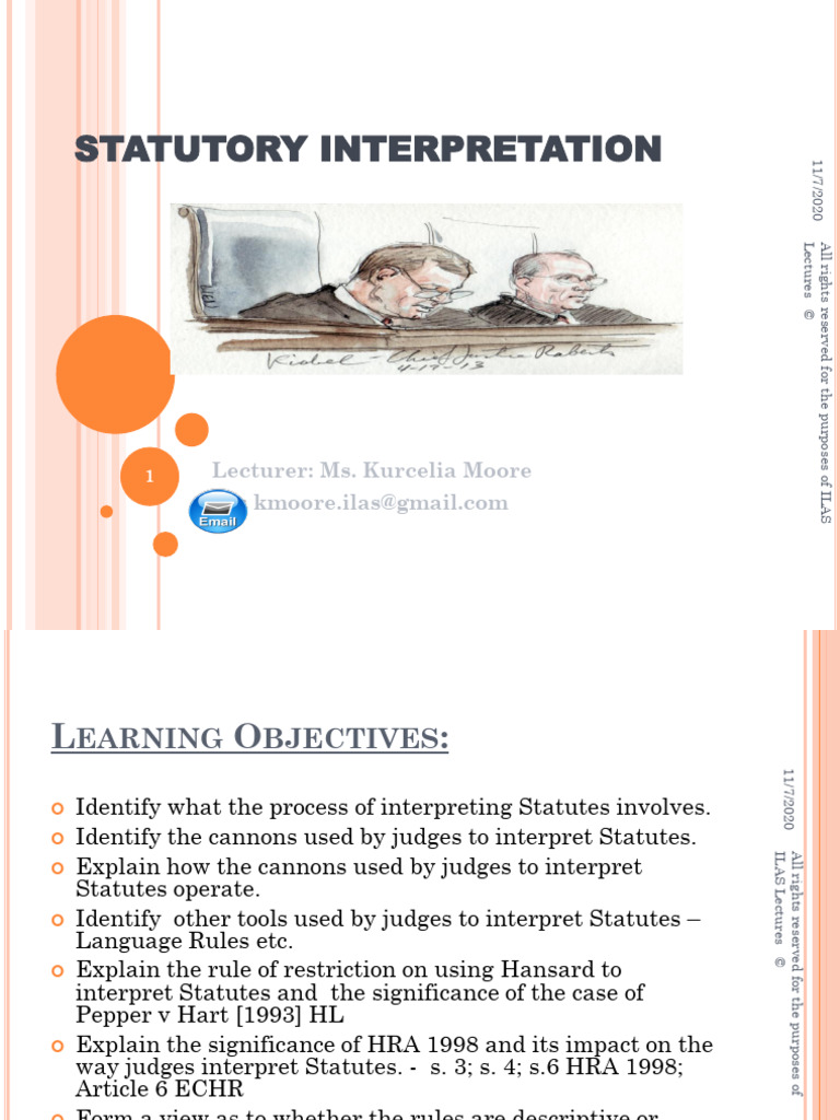 Statutory Interpretation Techniques Explained | PDF | Plain Meaning ...