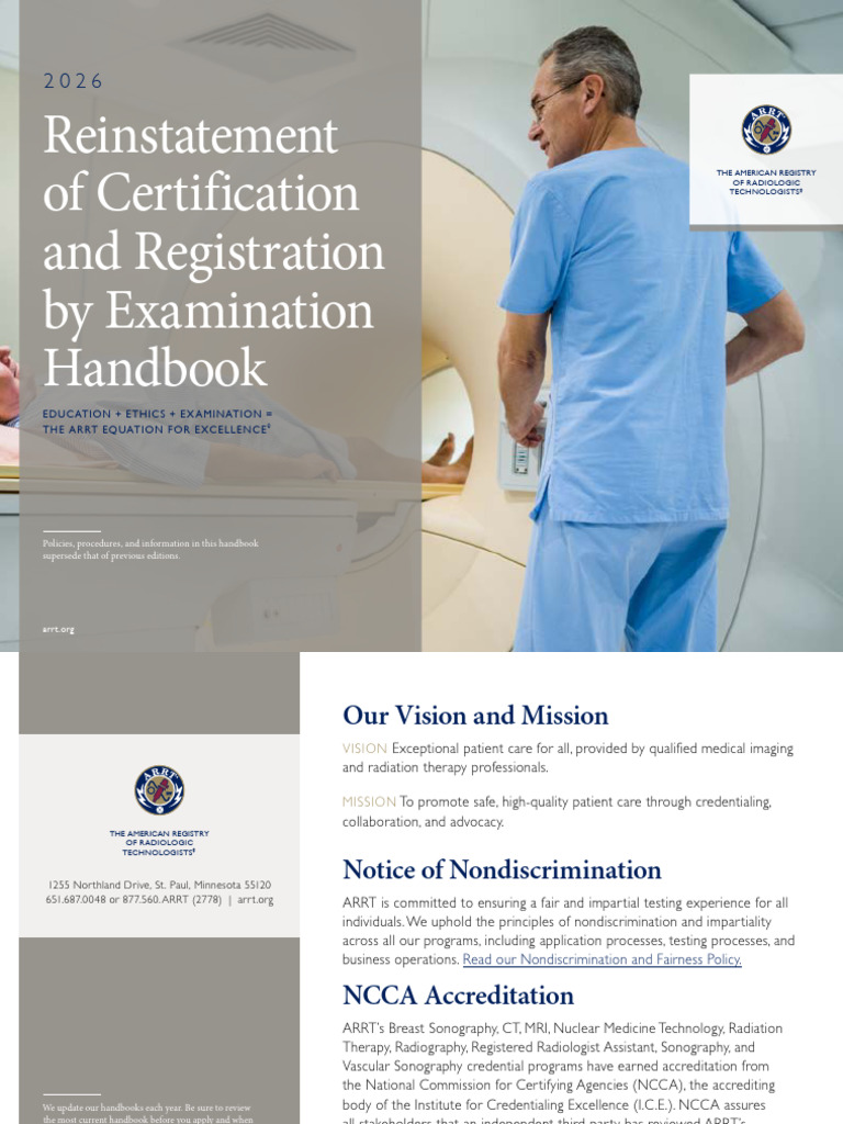 2026 ARRT Reinstatement Handbook | PDF | Identity Document | Nolo ...