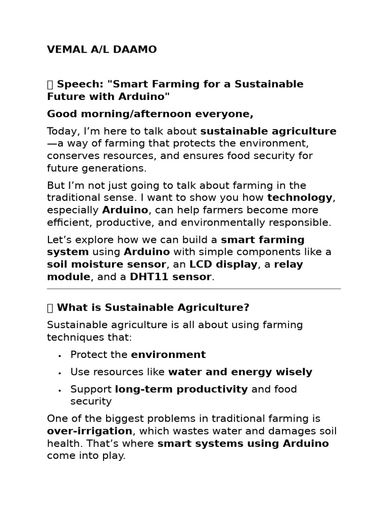 ? Speech | PDF | Agriculture | Sustainable Agriculture