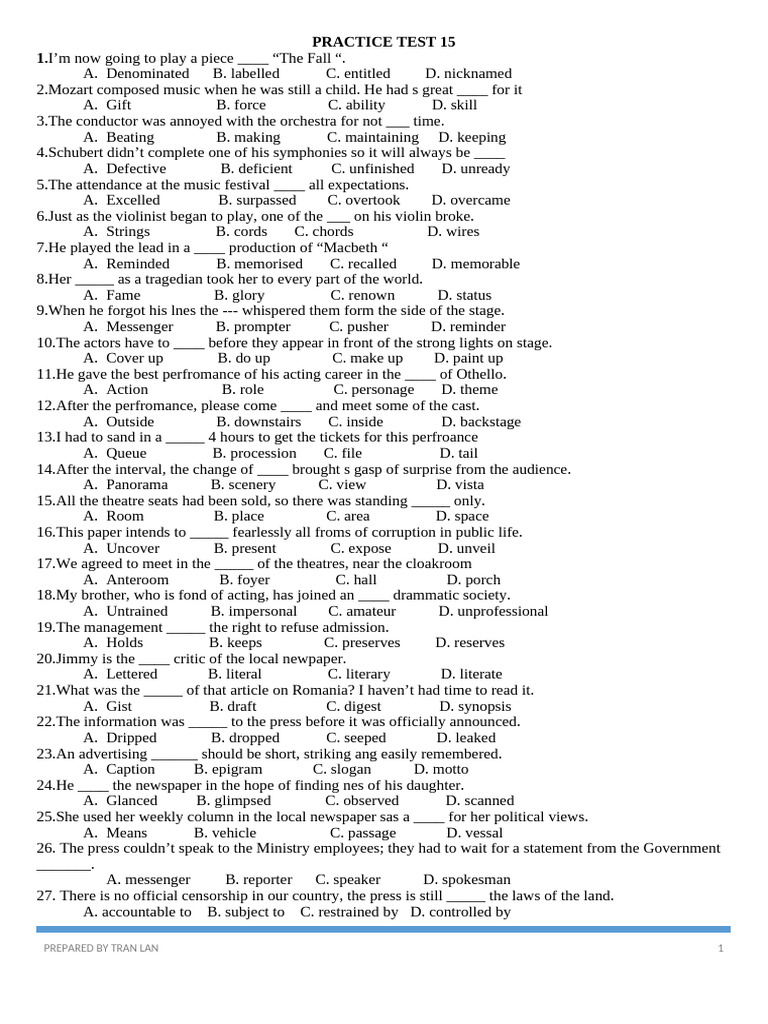 Practice Test 15 | PDF