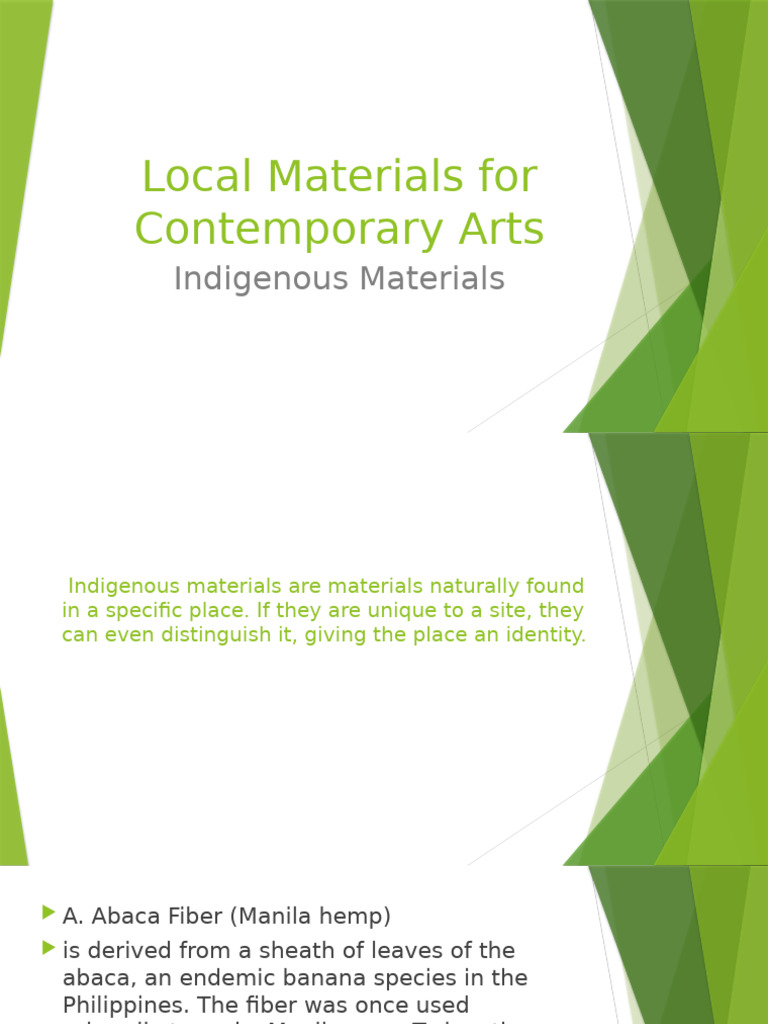 Indigenous Materials in Contemporary Arts | PDF