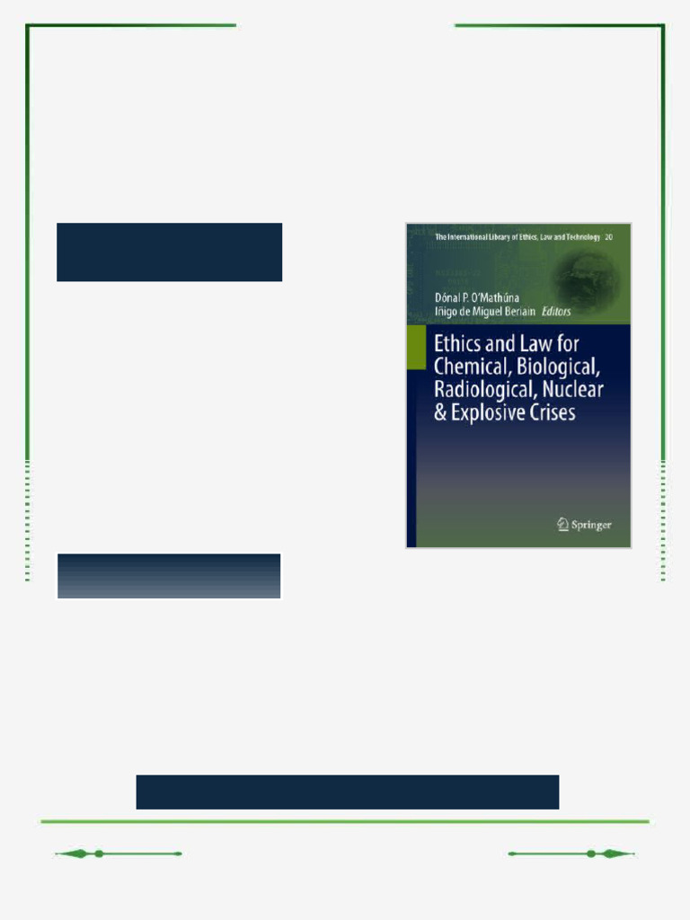 Ethics and Law for Chemical Biological Radiological Nuclear Explosive ...