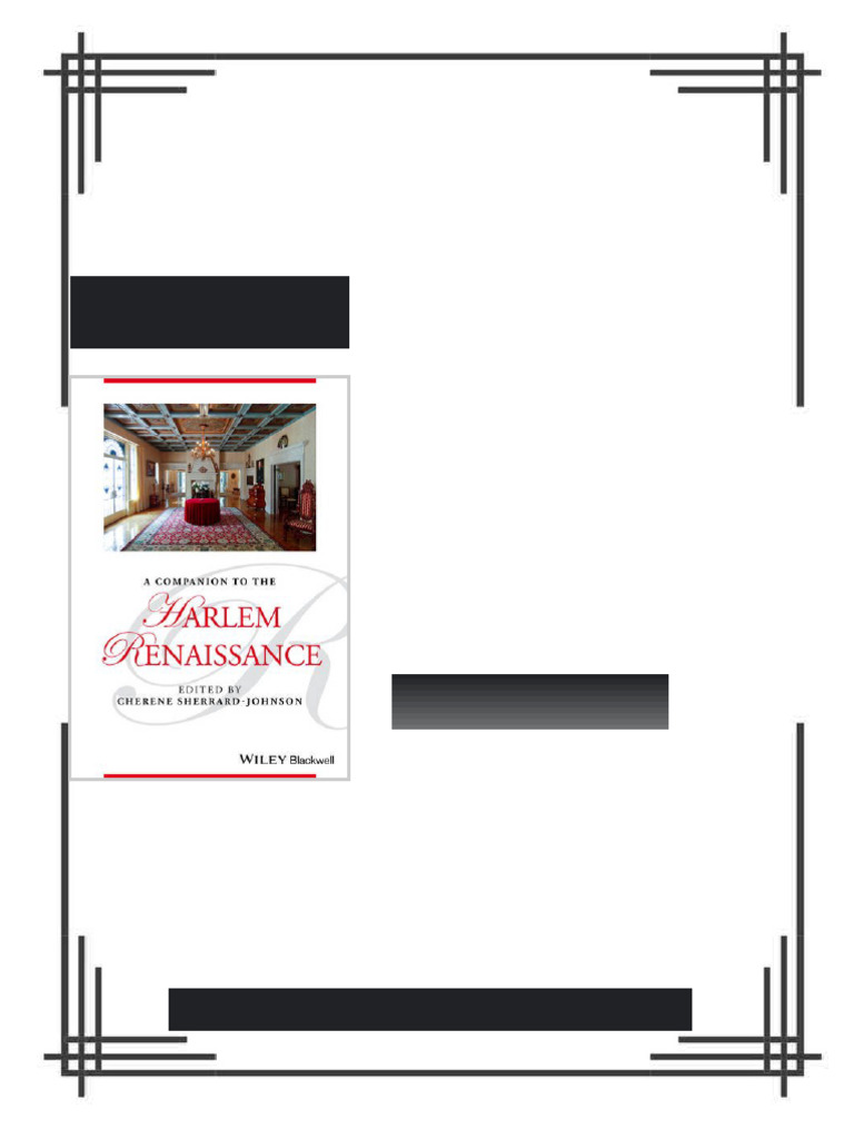 A Companion to the Harlem Renaissance 1st Edition Cherene Sherrard ...