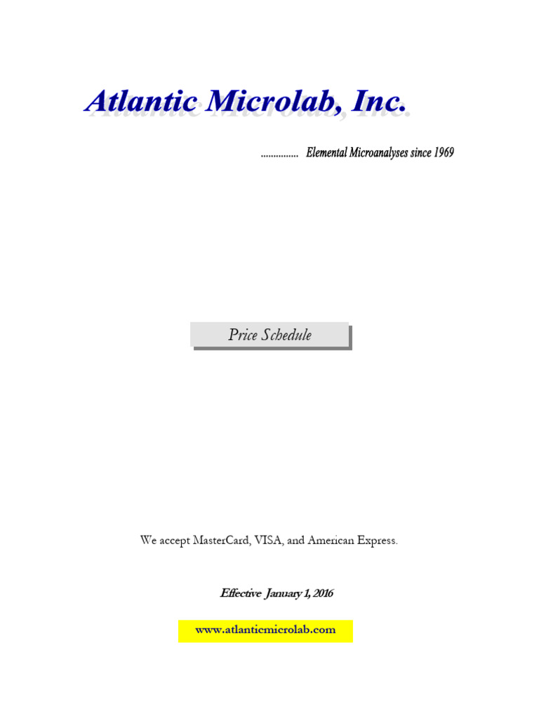 Atlantic Microlabs Pricelist_2016 | PDF