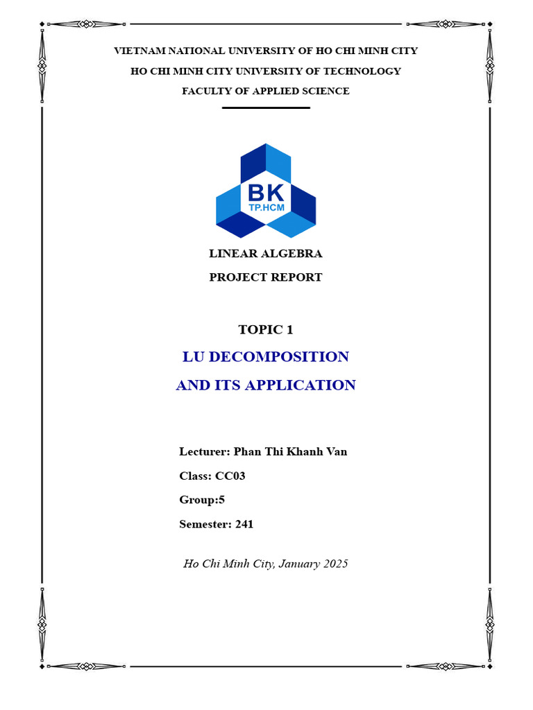 LU Decomposition in Linear Algebra | PDF | Matrix (Mathematics ...