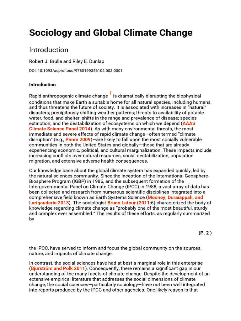 Sociology's Role in Climate Change Insights | PDF | Social Sciences ...