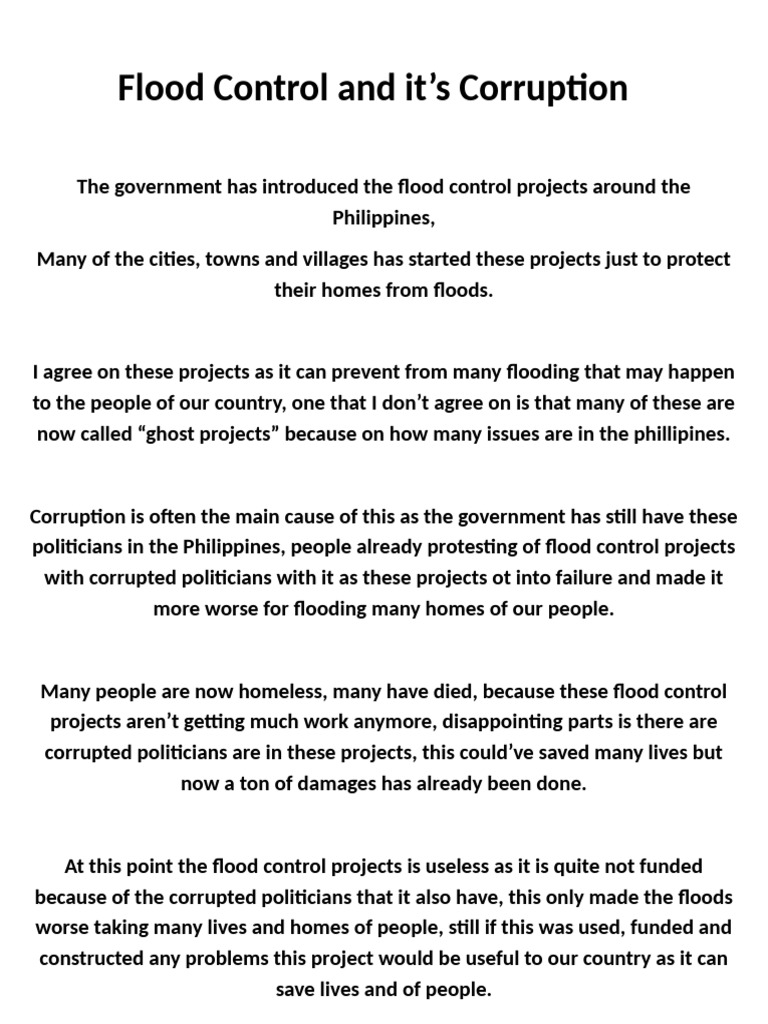 Flood Control Projects and Corruption | PDF