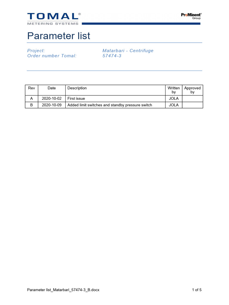 Parameter List Matarbari 57474-3 B | PDF