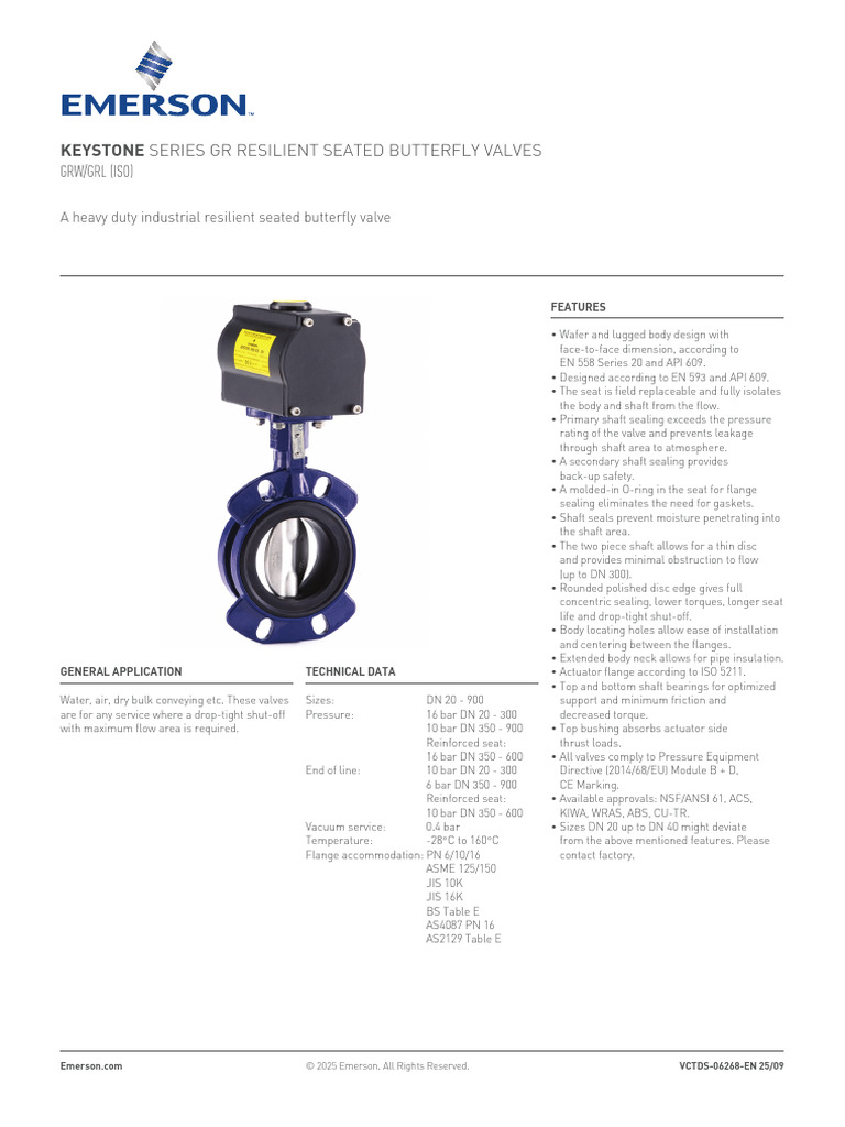 DN20to900 Butterfly Valve KEYSTONE GRL - Code 5196336 | PDF | Valve ...