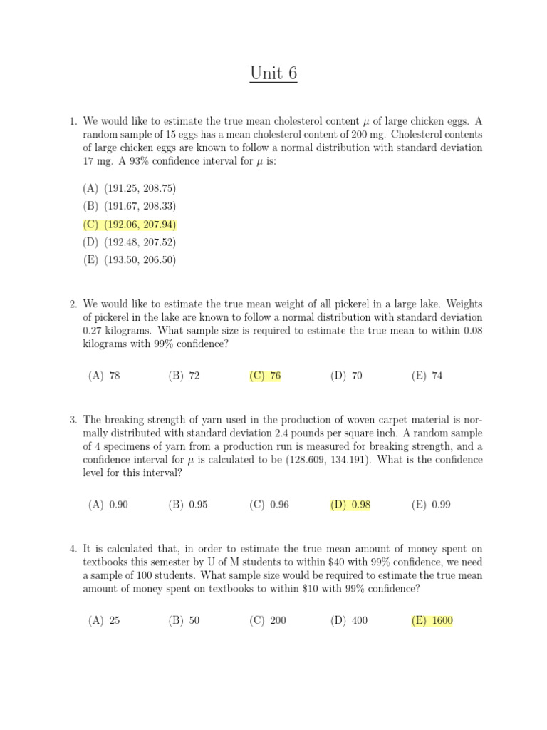 Confidence Intervals and Sample Sizes | PDF | Confidence Interval ...
