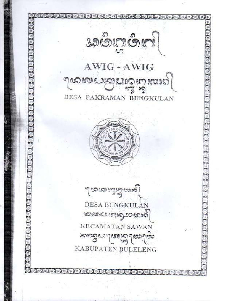 Awig-Awig Desa Bungkulan | PDF