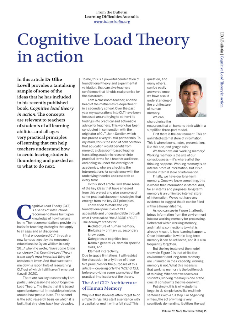 Cognitive Load Theory for Teachers | PDF | Memory | Learning