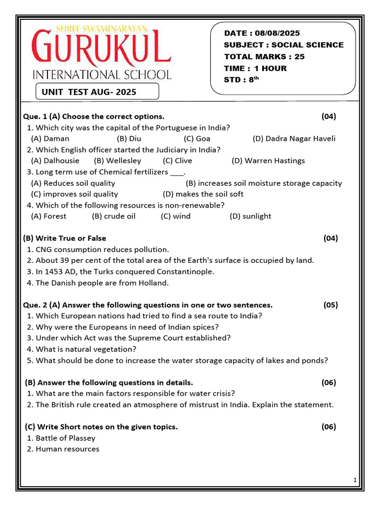 STD 8 SS | PDF