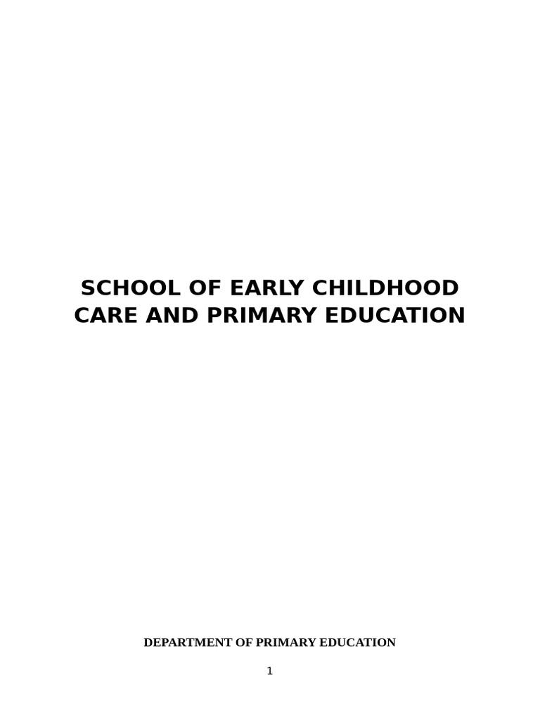 School of Early Childhood Care and Primary Education 6666 - 112018 | PDF