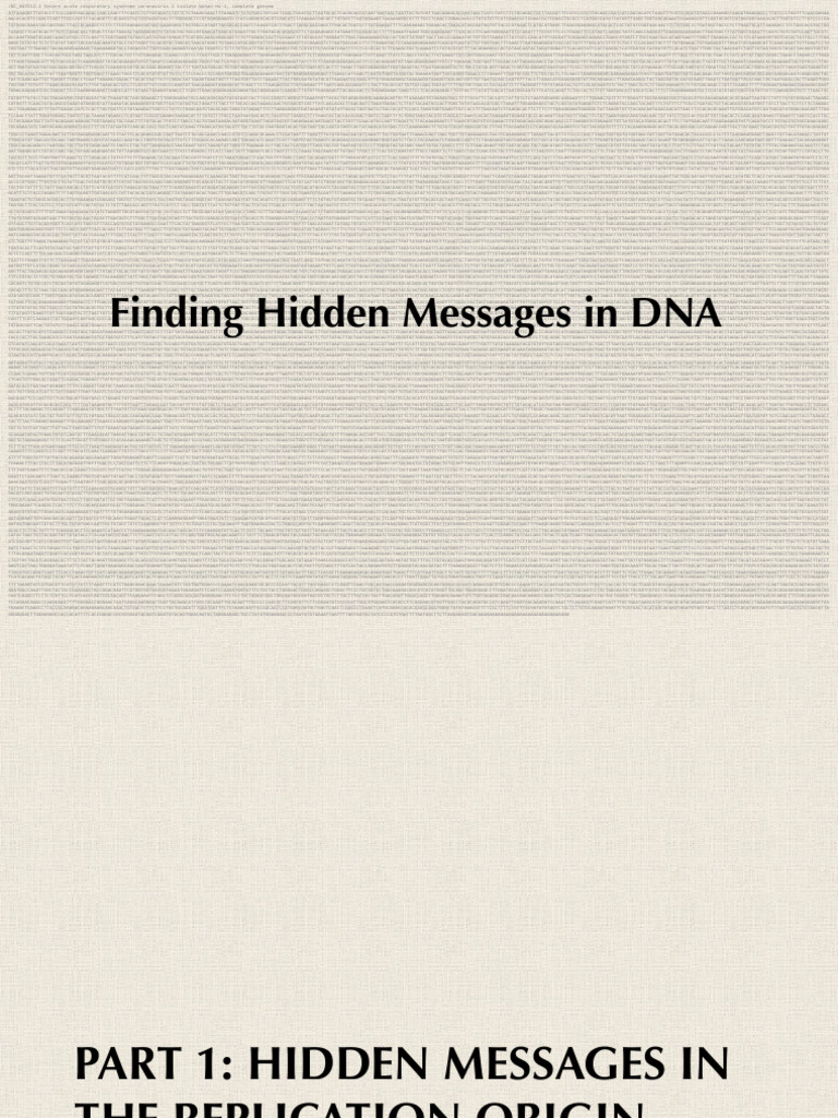 L2 - Finding Hidden Messages in DNA | PDF