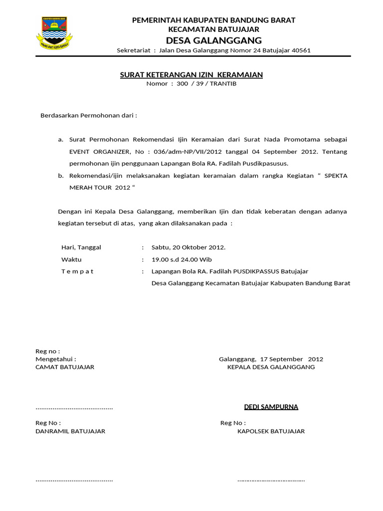 S Ket Izin Rame-Rame Perusahaan | PDF