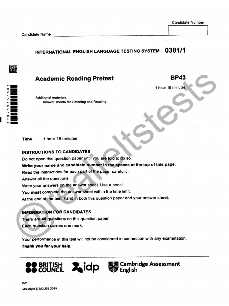 Full Reading (@realieltstests) | PDF