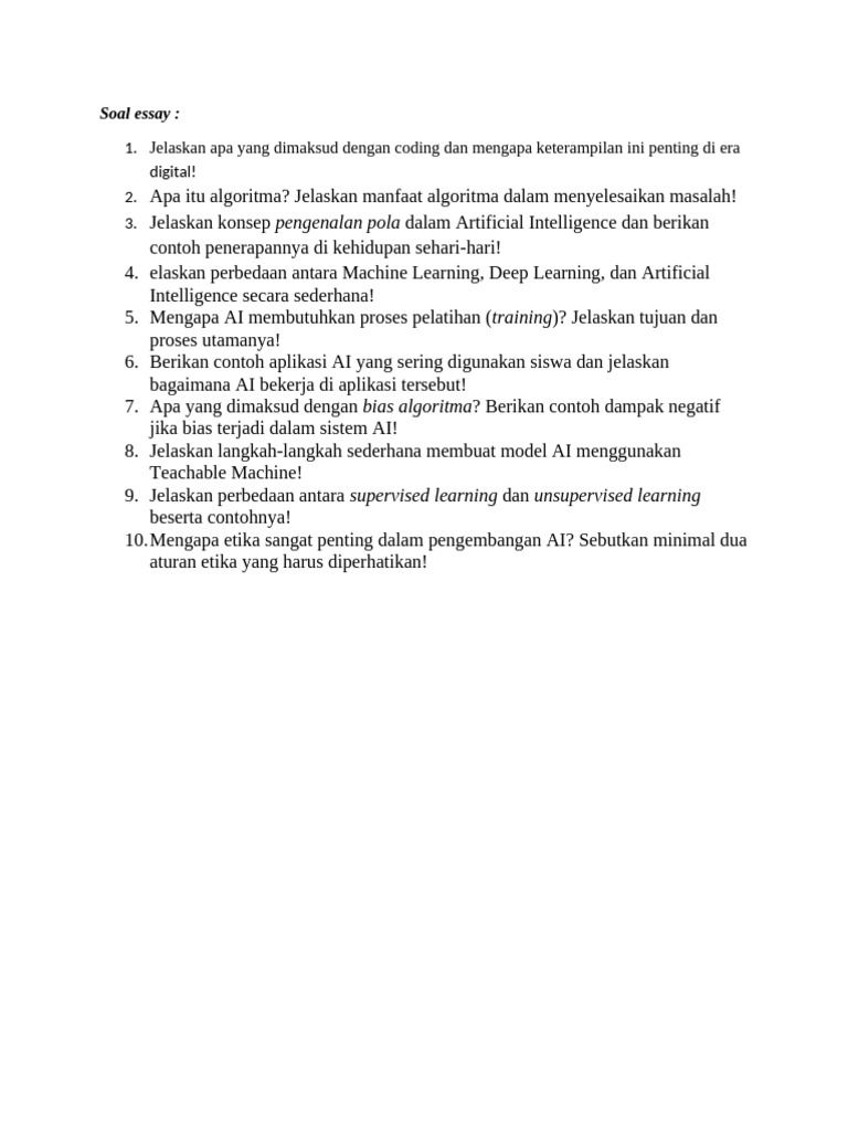 Keterampilan Coding dan AI dalam Era Digital | PDF