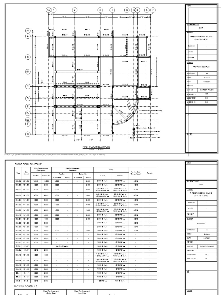 First Floor Beam Plan for PMU Building | PDF | Architectural Elements ...
